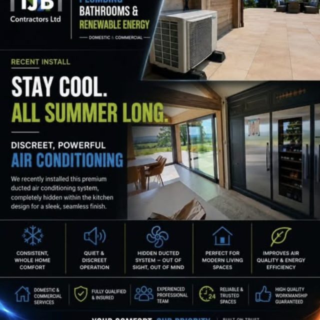 Stay cool all summer long — discreet ducted air conditioning, hidden in the kitchen design.